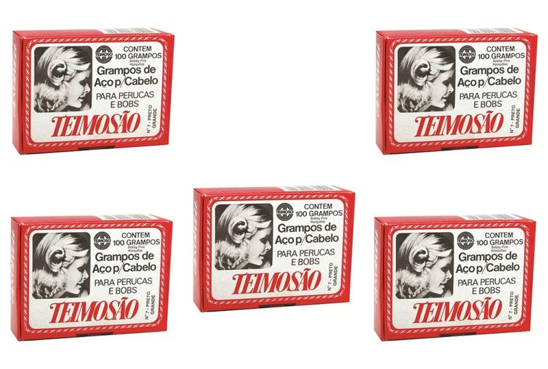Imagem de Grampo Teimoso N7 Preto Caixa C/ 100un Kit 03 Caixas Grandes Incolor