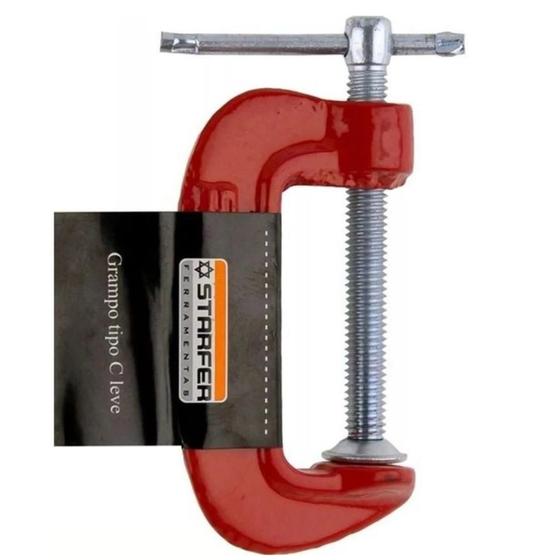 Imagem de Grampo Tipo C Leve Sargento Fixação Marcenaria Carpintaria 4'' Starfer