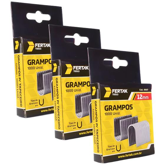 Imagem de Grampos 12mm Tipo U Para Grampeador de Pressão Com 3000 Un  Fertak
