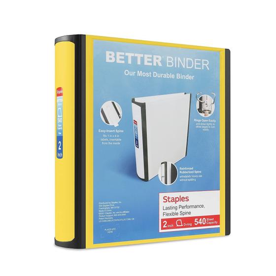Imagem de Grampos para Binder Better - 5cm Amarelos - Pacote com 540 Folhas