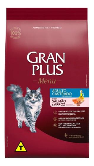 Imagem de Gran plus gatos adulto castrado salmao 10,1kg