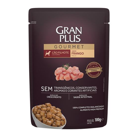 Imagem de Gran Plus Gourmet Sachê Cães Filhote Frango 100g