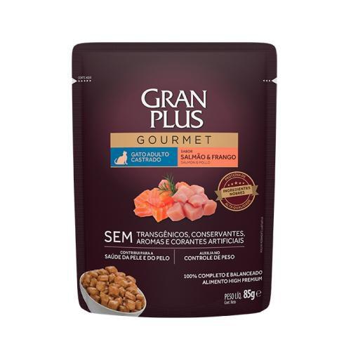 Imagem de Gran plus gourmet sachê gato castrado salmão & frango 85g