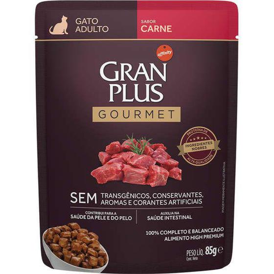 Imagem de Gran Plus Sache Gatos Gourmet Adulto Carne - 85 Gr - AFFINITY PET CARE