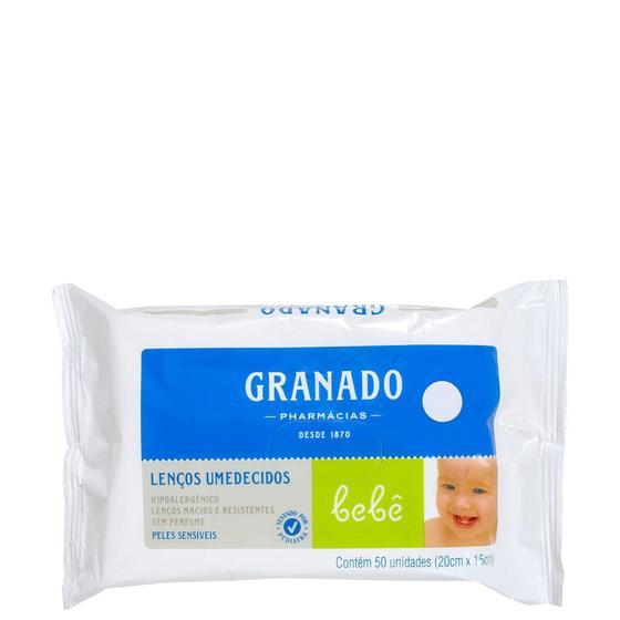 Imagem de Granado Bebê Peles Sensíveis - Lenços de Limpeza (50 unidades)