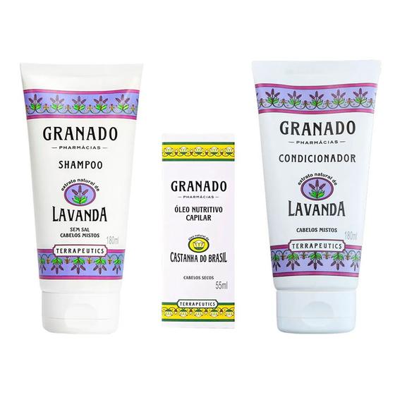 Imagem de Granado Lavanda e Castanha do Brasil Kit - Shampoo + Óleo + Condicionador