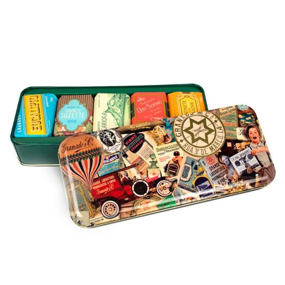 Imagem de Granado Linha Vintage Kit  5 Sabonetes em Barra + Lata de Metal