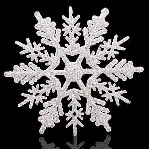 Imagem de Grandes flocos de neve Conjunto de 5 flocos de neve brilhantes brancos Huangliao 12" Enfeites Decorativos de Natal Ornamentos de Decoração Decoro Inverno Ao Ar Livre Decorações