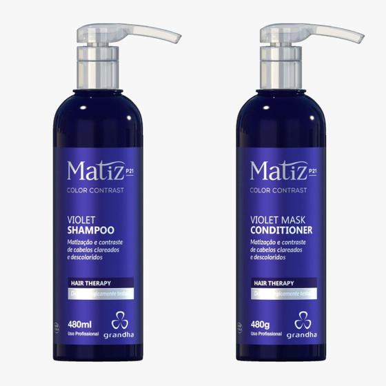 Imagem de Grandha Shampoo E Condicionador Matizador Cabelo Loiro 480ml