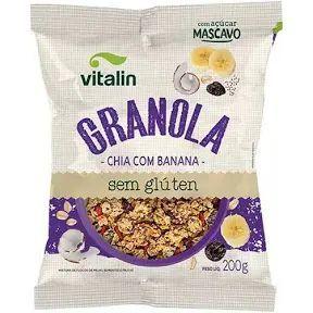 Imagem de Granola Chia Com Banana Com Açúcar Mascavo Vitalin 200 g