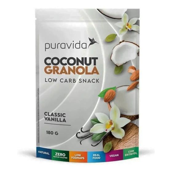 Granola Coconut Classic Vanilla Zero Low Carb Pura Vida 180g Granola