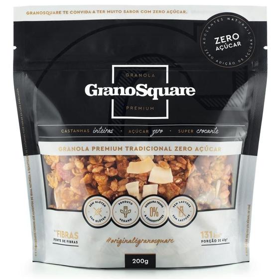 Granola Grano Square Premium Tradicional Zero Açúcar 200G Granola