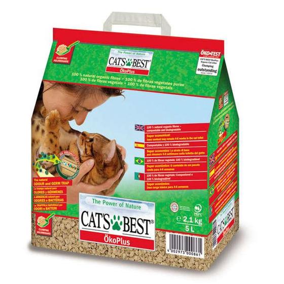 Imagem de Granulado Higiênico Biodegradável Cats Best Oko Plus 2,1 kg - Cats Best Oko Plus