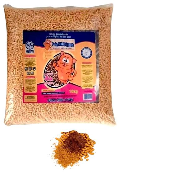Granulado madeira para gatos Madeirinha 10 kg granulado higiênico de madeira para gatos Imagem de Granulado madeira para gatos Madeirinha 10 kg granulado higiênico de madeira para gatos