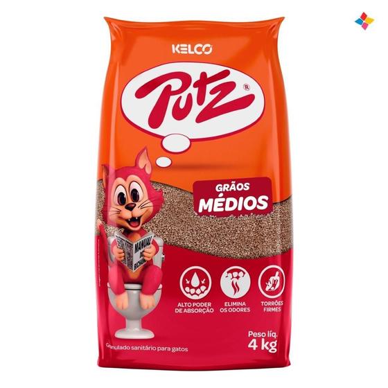 Imagem de Granulado Sanitário Gatos Putz Grãos Médios 4 Kg - Kelco