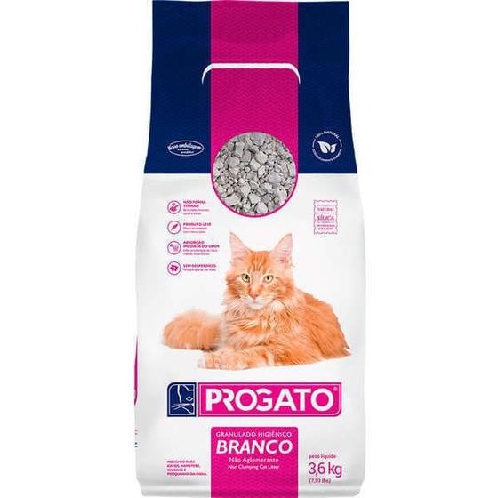Imagem de Granulado Sanitário Para Gatos Progato Grão Branco 3,6 Kg