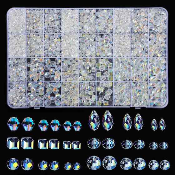 Imagem de Grânulos de Cristal Vtssvow - 2420 Unidades - Cores Variadas com Efeito AB