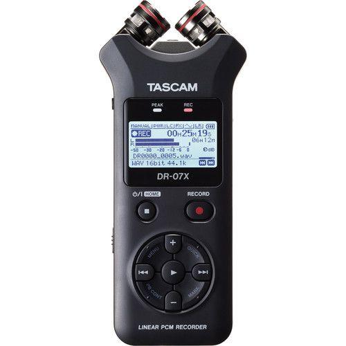 Imagem de Gravador áudio portátil tascam dr-07x c/ microfone ajustável