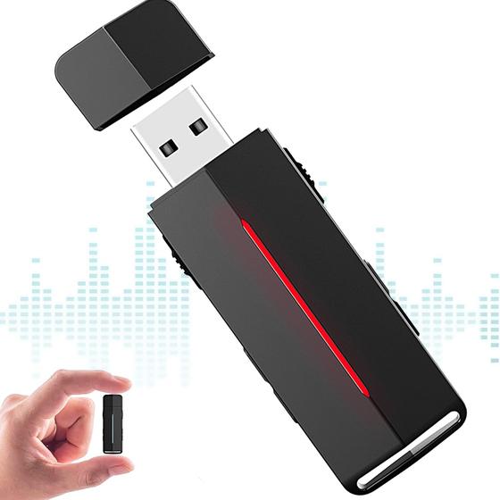 Imagem de Gravador de voz digital FOZIMOA 64GB USB com gravação de 750 horas