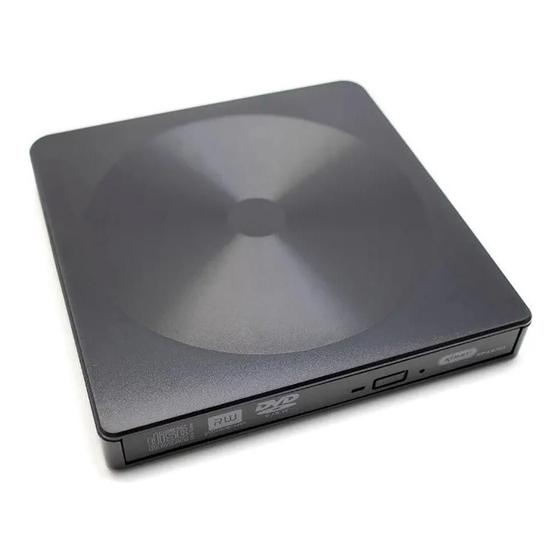 Imagem de Gravador DVD Externo Slim Tipo C USB 3.0 Preto KP-LE303 Knup