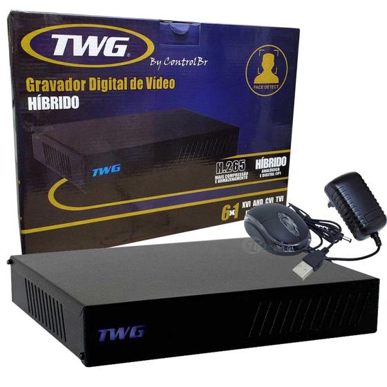 Imagem de Gravador DVR CFTV 4 Canais Full HD 1080p Hibrido Detecção Facial TWG