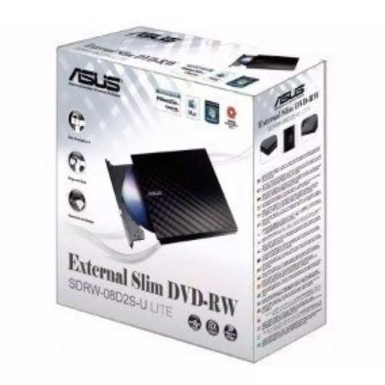 Imagem de Gravador E Leitor Externo De Cd/dvd Slim Usb Asus dvd D2