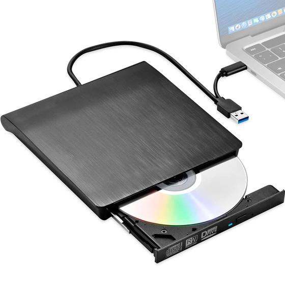 Gravador e Leitor Externo de DVD CD-R Cabo Tipo C USB 3.0 - Lotus ...