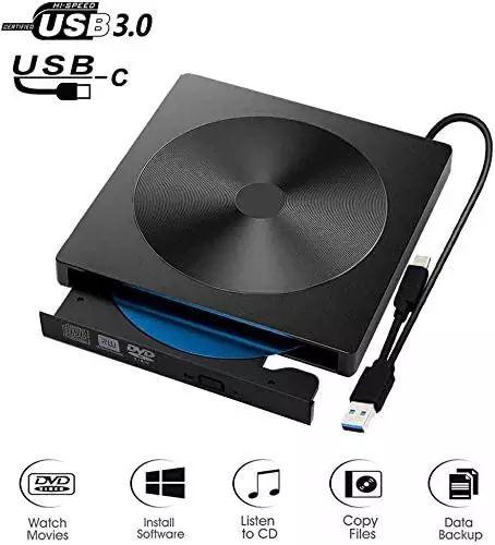 Gravador e leitor externo de DVD/CD Slim Preto - Original 5gbs USB 3.0 ...