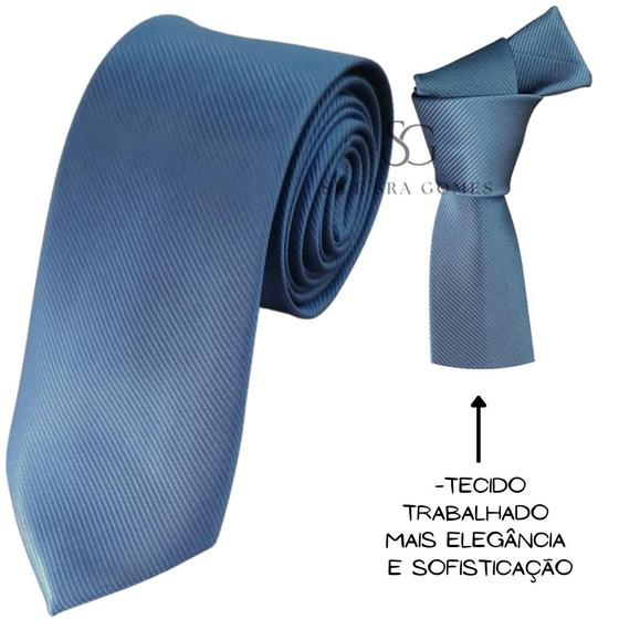 Imagem de Gravata Azul Petróleo para Padrinhos e Eventos Tecido Trabalhado