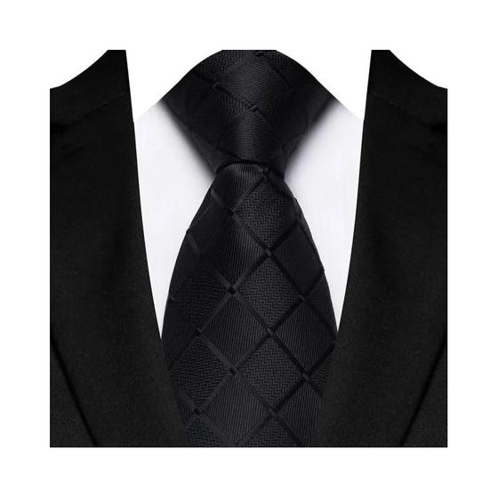 Imagem de Gravata Masculina Xadrez Jacquard 8cm - Luxo para Padrinhos e Eventos Formais