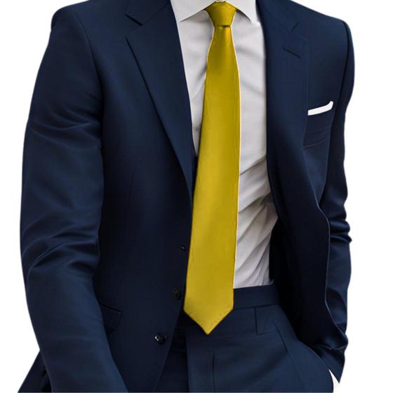 Imagem de Gravata Slim Masculina Tradicional Social Com Nó Pronto E Zíper
