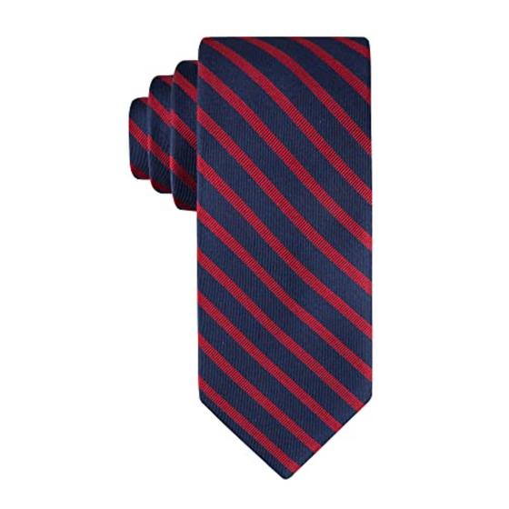 Imagem de Gravata Tommy Hilfiger Oxford Rib Stripe para homens, vermelha