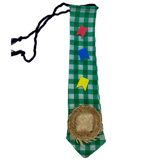 Imagem de Gravata Verde Xadrez com Apliques Sortidos - 30cm - 1 unidade - Rizzo