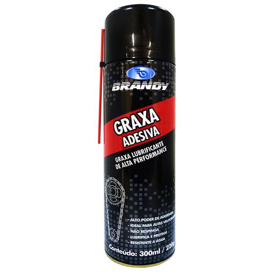 Imagem de Graxa Adesiva Lubrificante Profissional Spray - 300ml/220g  para moto de alta velocidade - Brandy