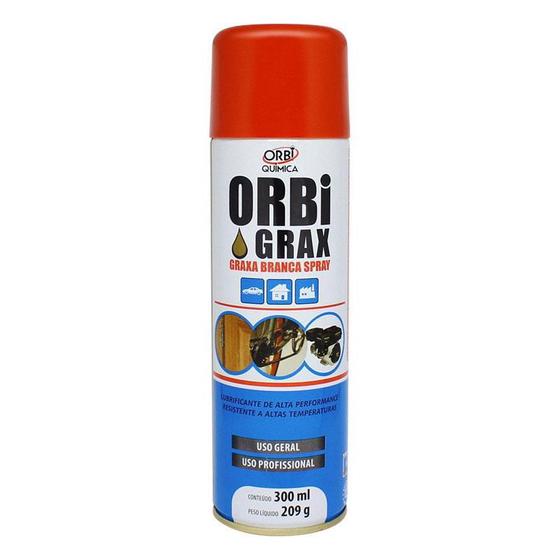 Imagem de Graxa branca spray 300ml orbigrax - orbi química 1539
