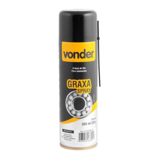 Graxa Branca Spray Base Lítio 200g Vonder Menor preço em Graxa Branca Spray Base Lítio 200g Vonder
