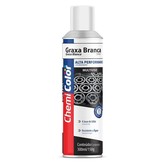 Imagem de Graxa Spray Lítio Branca 300 ml / 150g Chemicolor