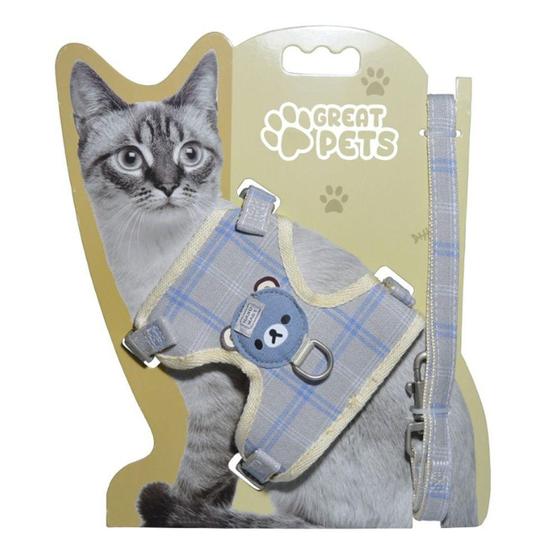 Imagem de Great pets peitoral colete p/ gato pequeno - azul