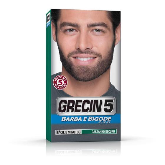 Grecin 5 Barba E Bigode Castanho Escuro 28G - Tinta para Barba e Bigode ...