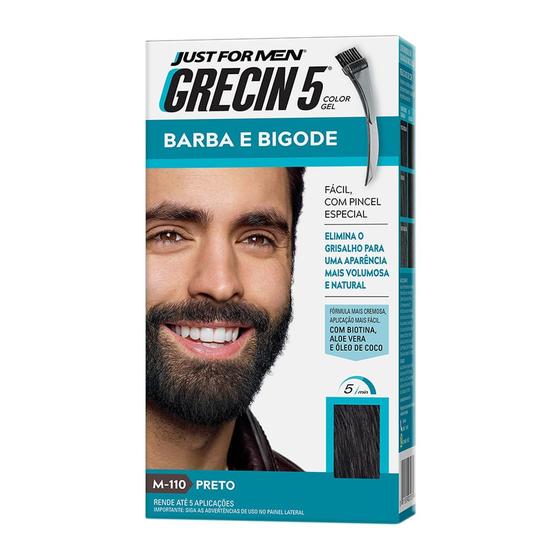 Imagem de Grecin 5 Barba e Bigode Gel Tonalizante Preto