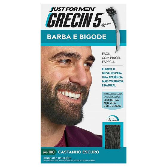 Imagem de Grecin 5 Color Gel Barba E Bigode Castanho Escuro