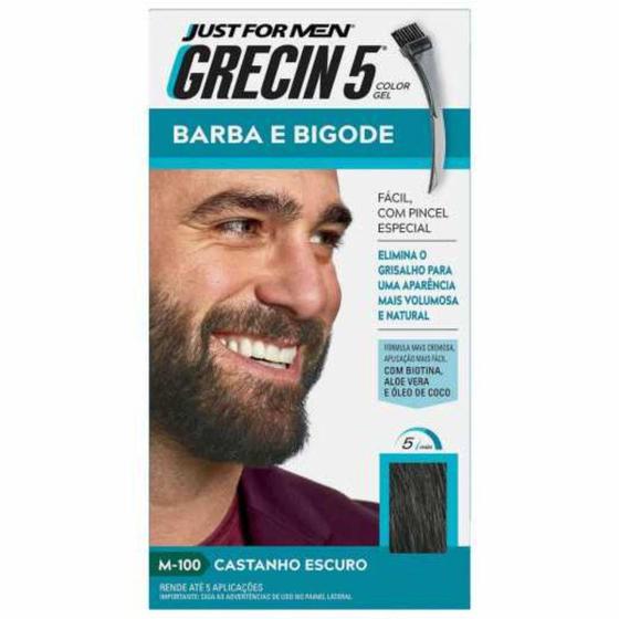 Imagem de Grecin 5 gel barba e bigode castanho escuro