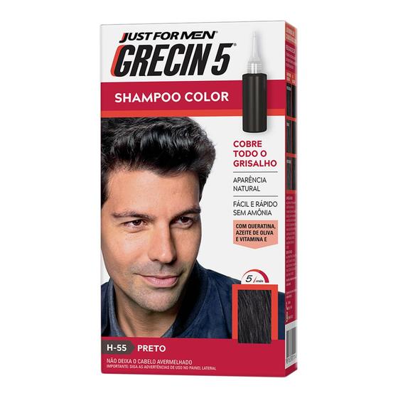 Imagem de Grecin 5 Shampoo Color Tonalizante Preto 60ml