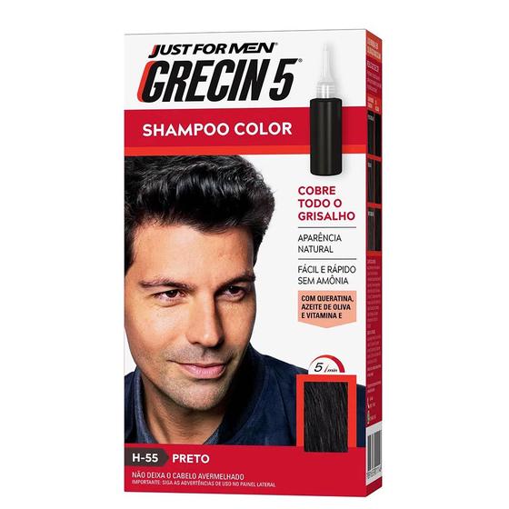 Imagem de Grecin 5 Shampoo Tonalizante Color Preto