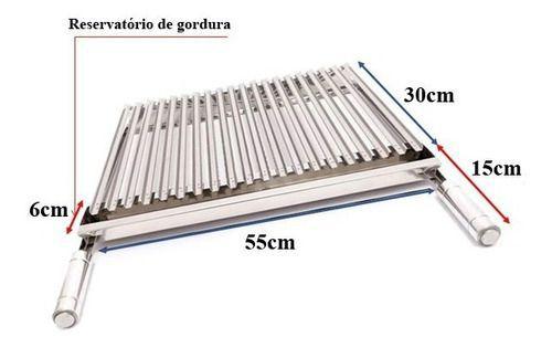 Imagem de Grelha Argentina Parrilha Churrasco 55x30 Cm - INOX 430