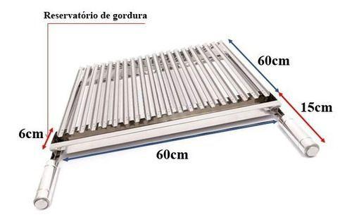Grelha Argentina Parrilha Churrasco 60x60 Cm - INOX 430 Menor preço em Grelha Argentina Parrilha Churrasco 60x60 Cm - INOX 430