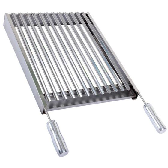 Imagem de Grelha Argentina Tamanho 30X60 Cm Abas De Inox Para Churras