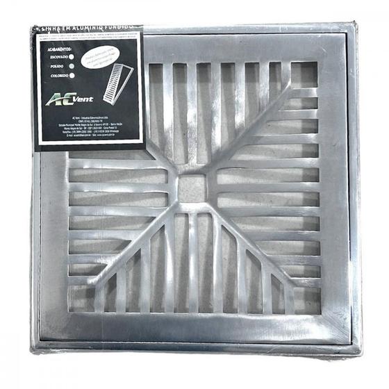 Imagem de Grelha De Aluminio Com Porta Grelha Concava 25X25Cm