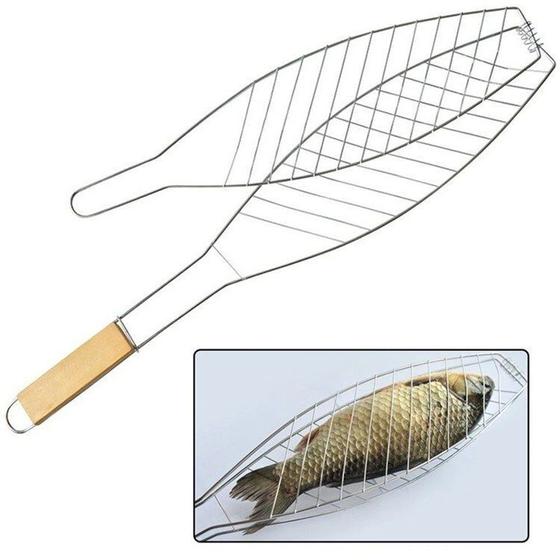 Grelha Dupla Para Assar Peixe na Churrasqueira em Aço inox - JINHONG ...