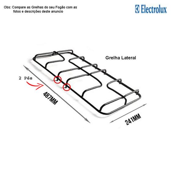 Imagem de Grelha lateral para fogões electrolux 6 bocas 76 hl